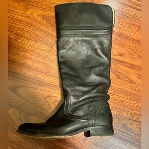 Frye Melissa Trapunto Tall Leather Black Boots size 6.5